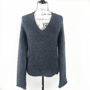 J. CREW ▪ Fuzzy V-neck sweater, charcoal